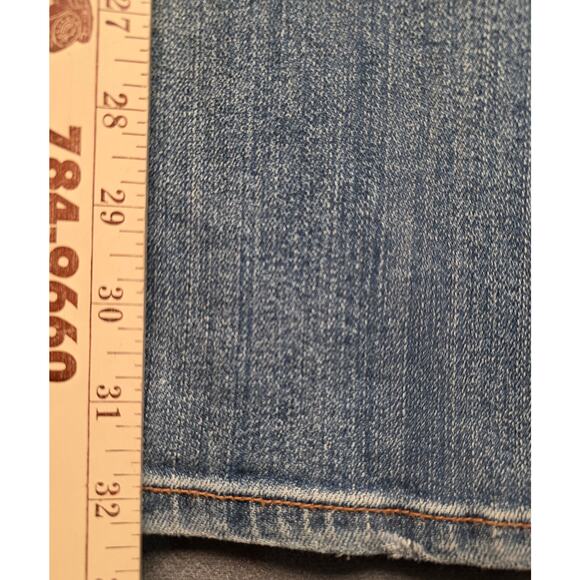 Y2K Roxy Denim Womens Jeans Size 31x32 Low Rise Flare Medium Wash Sunset Beach - Picture 7 of 9